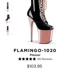 Pleaser Flamingo 1020 patent leather rose gold